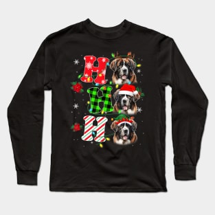 Ho Ho Ho Saint Bernard Dog Christmas Long Sleeve T-Shirt